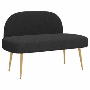 vidaXL Banc rembourré avec dossier Noir 110 x 60 x 76 cm Bouclé