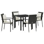 vidaXL Ensemble de salle à manger pour jardin 5 Pièces Noir Poly rotin