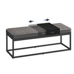Banc bout de lit partie supérieure réversible 43 x 112 x 40 cm banc à chaussures petite tablette amovible minimaliste cadre en acier capacité 300 kg gris 12_0006077