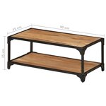 vidaXL Table basse 90x45x35 cm Bois d'acacia solide