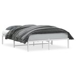 vidaXL Cadre de lit métal blanc 140x190 cm