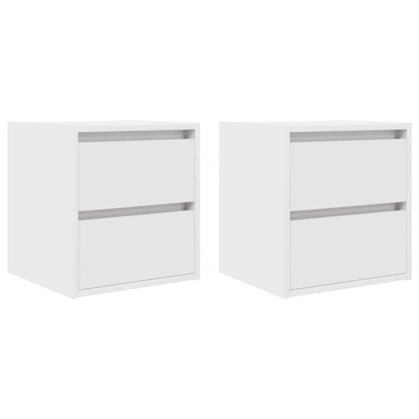 vidaXL Tables de chevet murales 2 Pièces blanc 38x34x40 cm