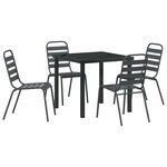 vidaXL Ensemble de salle à manger pour jardin 5 Pièces Gris foncé Acier