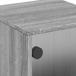 vidaXL Table de chevet avec porte en verre sonoma gris 35x37x50 cm