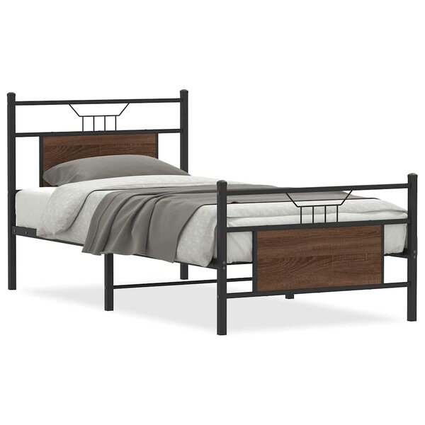 vidaXL Cadre de lit sans matelas chêne marron 80x200cm bois ingénierie