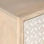 vidaXL Table de chevet 40x30x50 cm bois massif manguier et fer