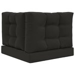 vidaXL Coussin de canapé d'extérieur 3 Pièces Noir Polyester