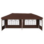vidaXL Tente de fête pop-up 575 x 289 x 245 cm Marron