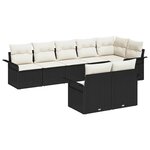 vidaXL Ensemble de canapé de jardin avec coussin 8 Pièces Noir Poly rotin
