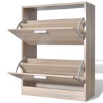 vidaXL Meuble à chaussures en bois avec 2 compartiments Aspect chêne