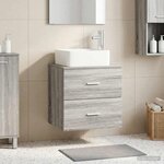 vidaXL Vanité de lavabo mural Sonoma gris 49 5 x 41 x 63 cm