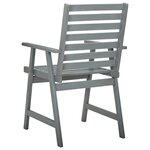 vidaXL Chaises de salle à manger d'extérieur 3 Pièces Gris Bois d'acacia