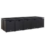 vidaXL Ensemble à manger d'extérieur 15 Pièces avec coussins rotin Noir