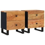 vidaXL Tables de chevet 2 Pièces 40x33x46 cm Bois d'acacia massif