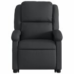 vidaXL Fauteuil inclinable de massage noir cuir véritable