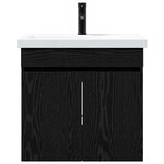 vidaXL Meuble de salle de bain avec robinet Chêne noir