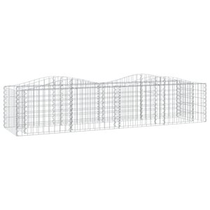vidaXL Lit surélevé à gabions arqué 200x50x50 cm Fer galvanisé