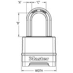 Master lock cadenas à combinaison excell zinc 57 mm noir m178eurd