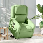 vidaXL Fauteuil inclinable de massage électrique vert clair velours