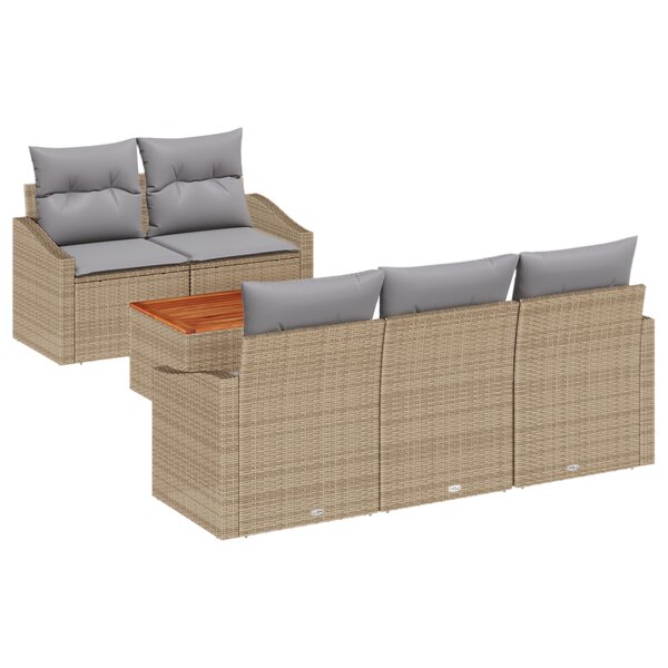 vidaXL Ensemble de Canapés de Jardin 6 Pièces Beige  gris clair