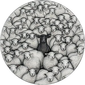 Pièce de monnaie en Argent 2 Dollars g 62.2 (2 oz) Millésime 2025 B-Different SHEEP