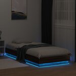 vidaXL Cadre de lit avec lumières LED chêne marron 100x200 cm