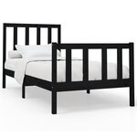 vidaXL Cadre de lit sans matelas noir 100x200 cm bois massif de pin