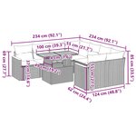 vidaXL Salon de jardin 9 Pièces avec coussins noir résine tressée