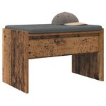vidaXL Banc d'entrée avec coussin Bois ancien 63 x 38 x 40 cm