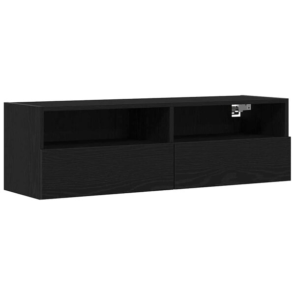 vidaXL Cabinet TV Mural Chêne noir 100x30x30cm Bois Ingénierie