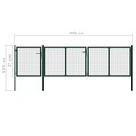 vidaXL Portail de jardin Acier 400 x 75 cm Vert