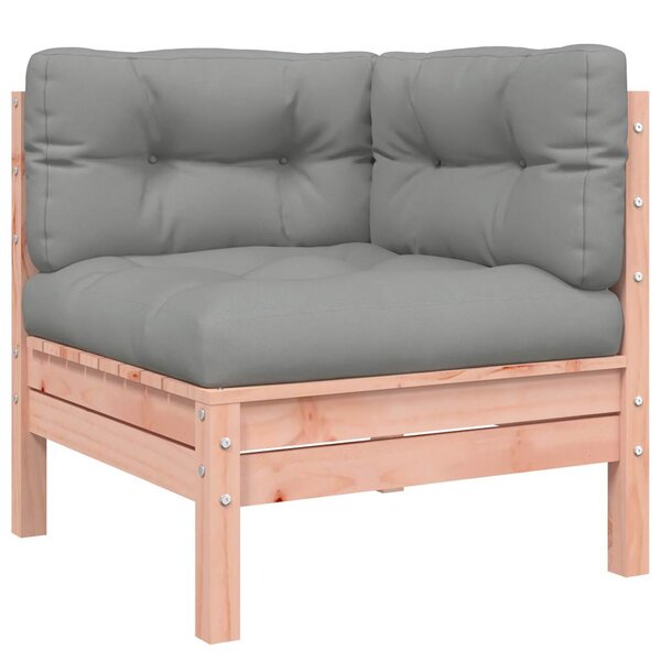 vidaXL Canapé d'angle de jardin avec coussins bois massif douglas