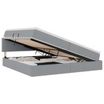 vidaXL Lit de rangement LED avec matelas Gris clair 200 x 200 cm Tissu