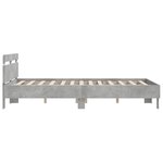 vidaXL Cadre de lit avec LED sans matelas gris béton 140x200 cm