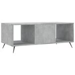 vidaXL Table basse gris béton 102x50x40 cm bois d'ingénierie