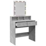 vidaXL Coiffeuse avec LED gris béton 80x41x144 5 cm