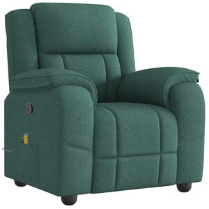 vidaXL Fauteuil de massage inclinable Vert foncé Tissu