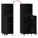 vidaXL Armoire de salle de bain noir 30x30x100 cm bois d'ingénierie