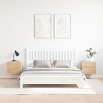 vidaXL Table de chevet avec tiroir 2 Pièces Naturel 39 x 34 x 33 cm