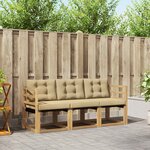 vidaXL Ensemble de canapés d'extérieur 3 Pièces Blanc et Beige
