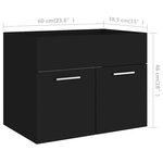 vidaXL Ensemble de meubles salle de bain 2 Pièces Noir Bois d'ingénierie