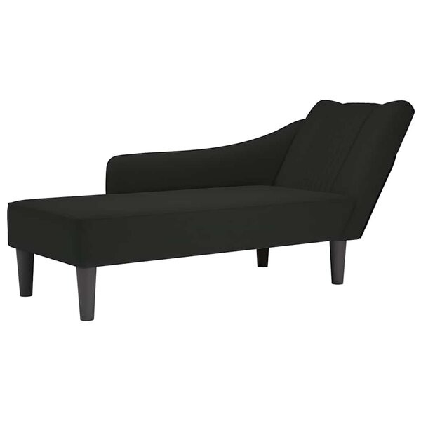 vidaXL Fauteuil long avec accoudoir droit noir velours