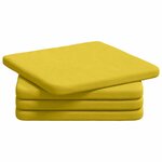 vidaXL Coussins de siège 4 Pièces Jaune clair 40 x 40 x 3 cm tissu