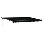 vidaXL Auvent Rétractable avec Noir 450 × 300 cm tissu