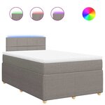 vidaXL Sommier à lattes de lit avec matelas taupe 120x190 cm tissu