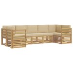 vidaXL Ensemble de canapé d'angle 7 Pièces Blanc et Beige