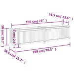 vidaXL Jardinière avec doublure 199x38 5x50 cm bois massif d'acacia