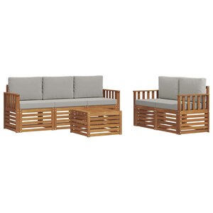 vidaXL Ensembles de canapés avec coussin 6 Pièces Gris Naturel et Clair