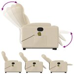 vidaXL Fauteuil inclinable de massage Crème Tissu