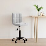 vidaXL Chaise pivotante de bureau Gris clair Velours